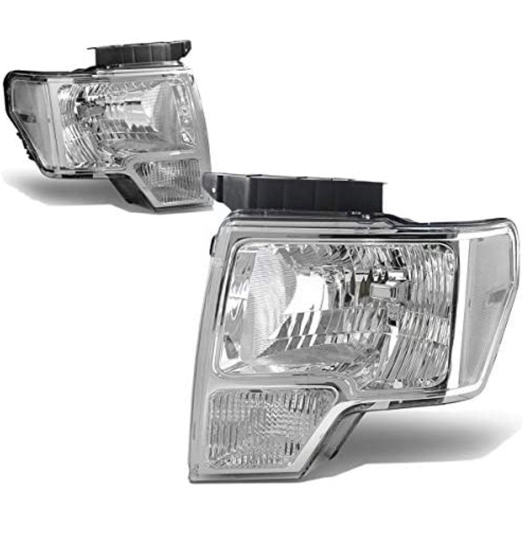 09-14 Ford F-150 HEADLIGHTS Chrome / clear