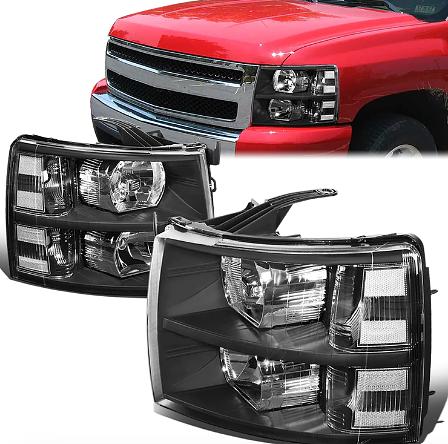 07-13 Chevy Silverado BLACK HOUSING AND CLEAR