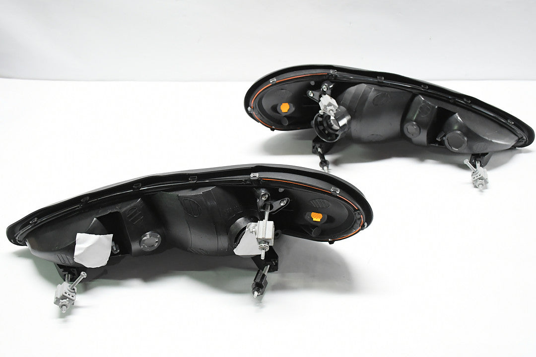99-05 Pontiac grand am Black Housing Amber Side Headlight/Headlamps