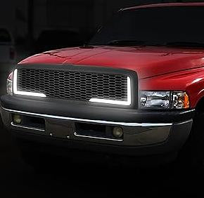 94-02 dodge ram 1500 matte black led grille/grill