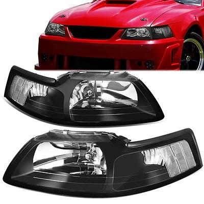 Ford Mustang Black Housing Headlights for 1999 to 2004