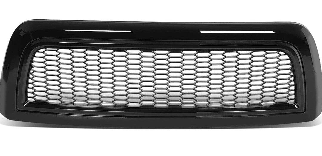 10-18 Dodge Ram 2500 3500 Glossy Black Badgeless Honeycomb Mesh Front Bumper Grille Guard Compatible with