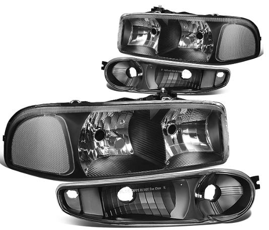GMC Sierra Denali / Yukon Denali Black Housing Headlights For 1999 To 2006