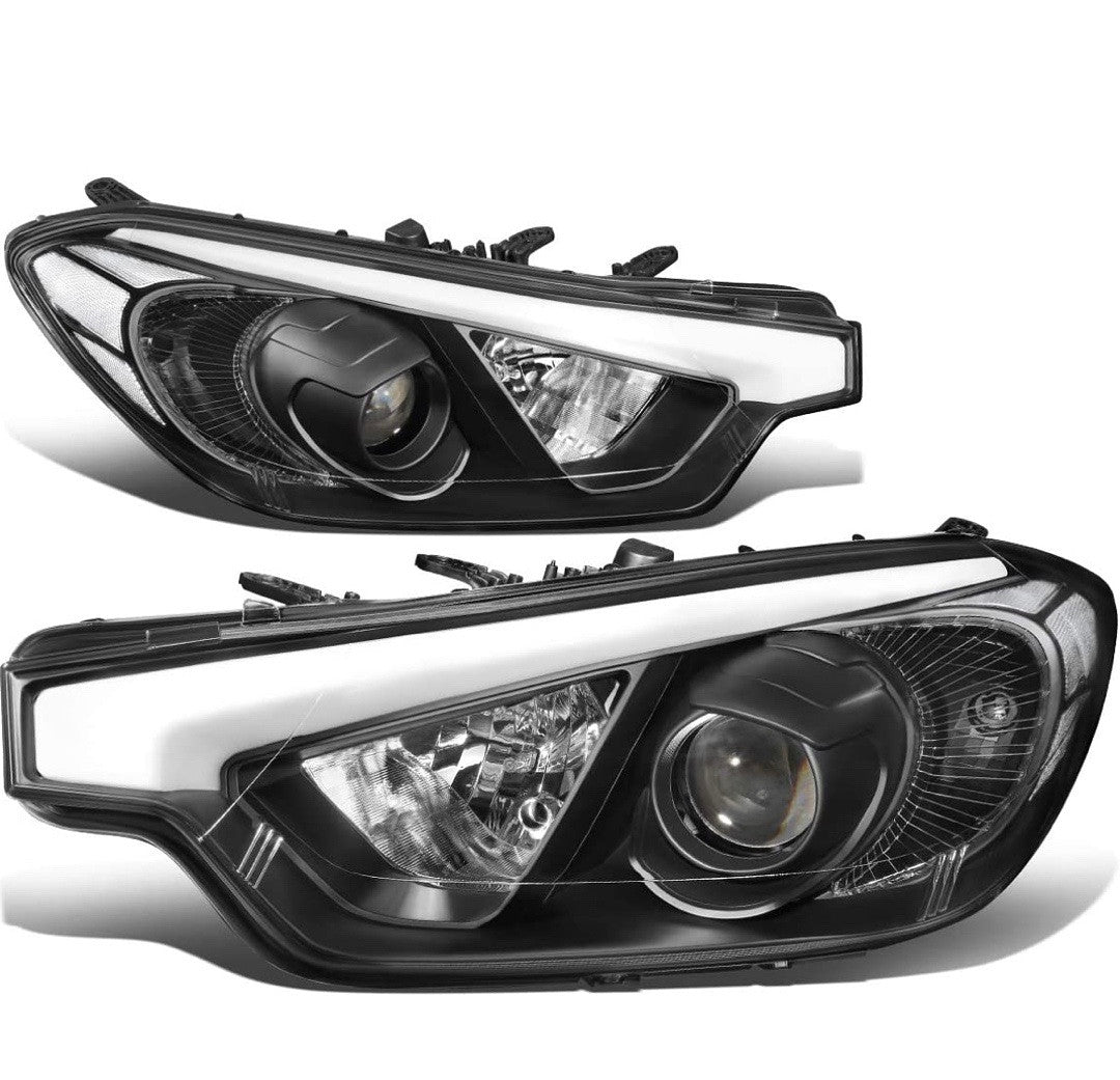 14-16 kia forte 5 coupe black housing headlights clear