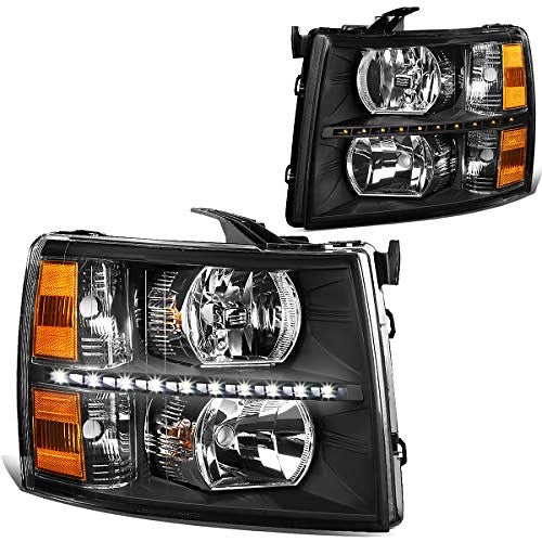 Pair LED DRL Strip Headlight/Lamp Compatible with 07-14 Silverado