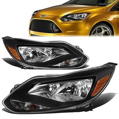 12-14 Ford Focus Black Housing Amber Amber