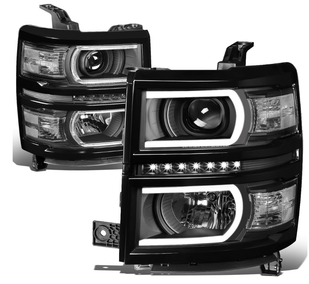 2014 and 2015 Chevy Silverado 1500 LED DRL Projector Headlights