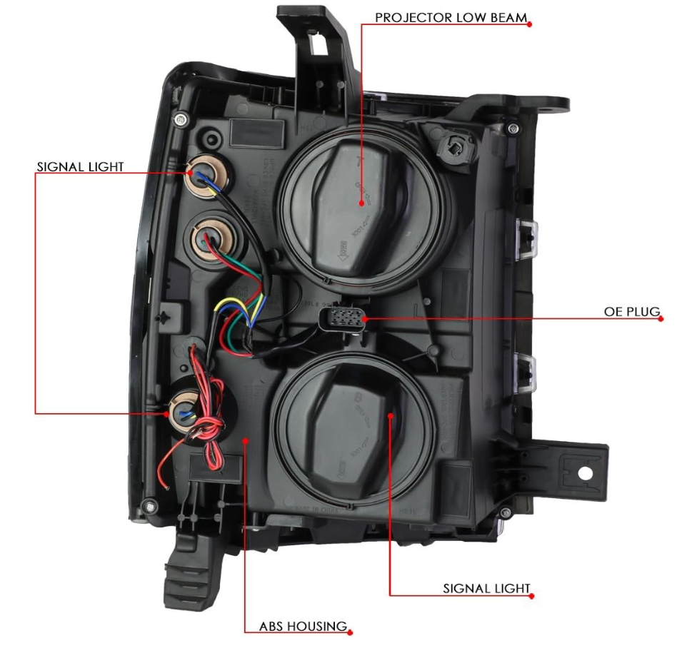 2014 and 2015 Chevy Silverado 1500 LED DRL Projector Headlights