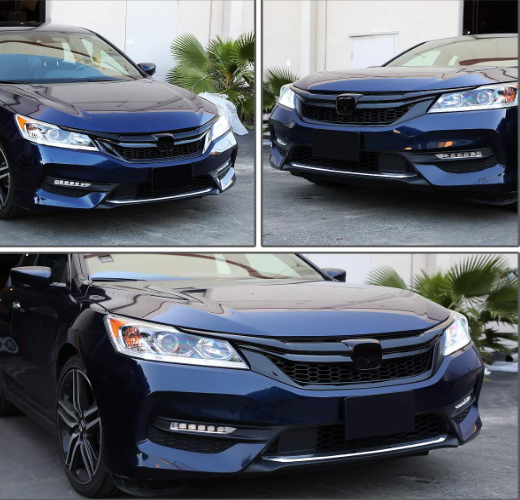 2016 and 2017 Honda Accord Sedan Black Gloss Honeycomb Grille Parrilla Negra