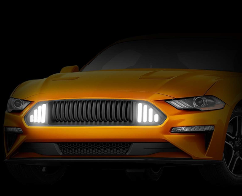 18 19 and 20 Mustang Base Ecoboost GT Black DRL LED Grill Grille Parrilla Negra con Luz