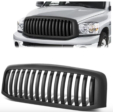 2006 to 2009 Dodge Ram Matte Black Grille Grill Parrilla Negra Oscura