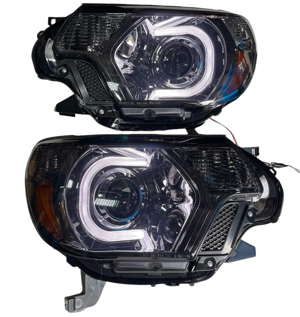 2012 to 2015 Toyota Tacoma 3D DRL Projector Headlights Luces Micas Calaveras Faros Focos Proyector