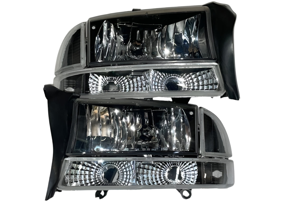1998 TO 2004 Dodge Dakota Durango Headlights Luces Micas Calaveras Faros Black Housing Negras