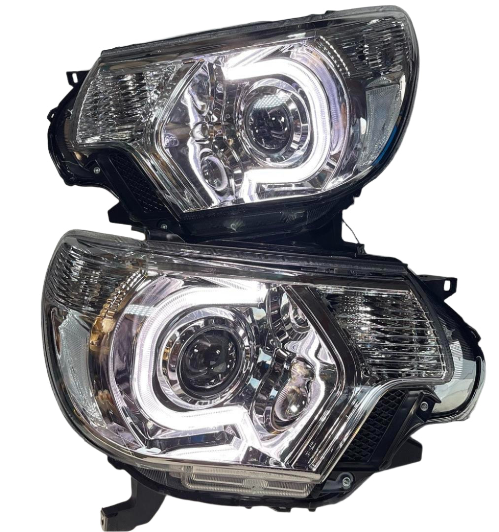 2012 TO 2015 Toyota Tacoma DRL Projector Chrome Headlights Luces Micas Calaveras Faros Proyectores