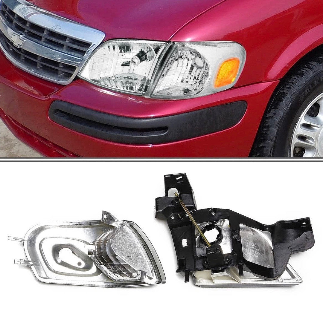 1997 to 2005 Chevy Venture Oldsmobile Pontiac Montana Trans Sport Chrome OEM STYLE Headlights