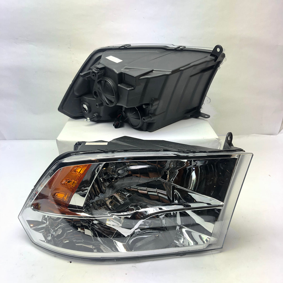 2009 to 2018 Dodge Ram Amber Chrome Headlights