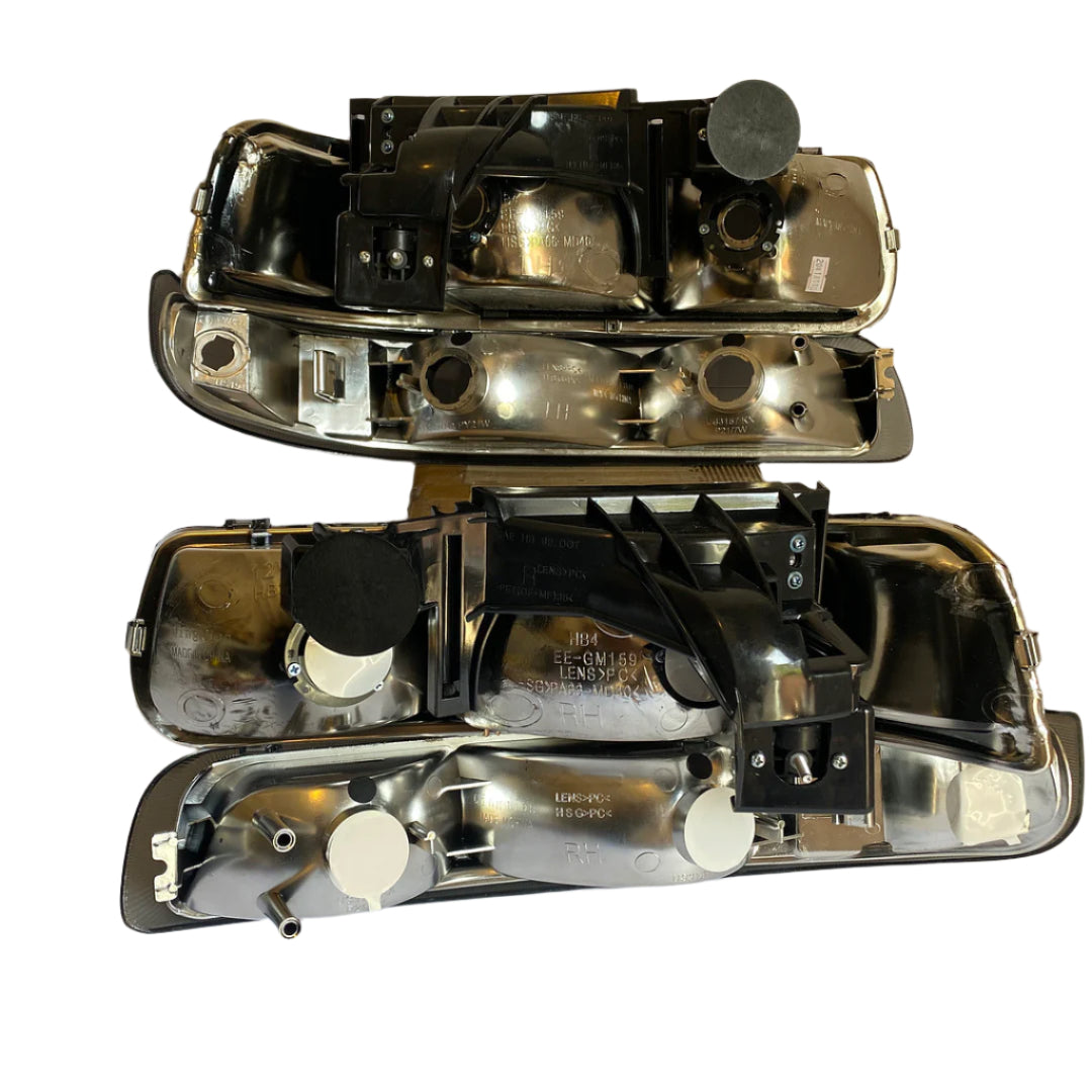 1999 to 2002 Silverado Tahoe Suburban Smoked Headlights Amber Turn Signal Luces Micas Calaveras