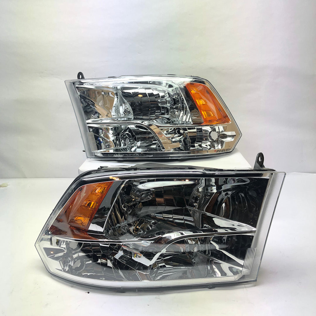 2009 to 2018 Dodge Ram Amber Chrome Headlights