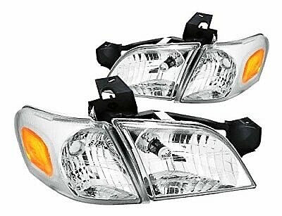 1997 to 2005 Chevy Venture Oldsmobile Pontiac Montana Trans Sport Chrome OEM STYLE Headlights