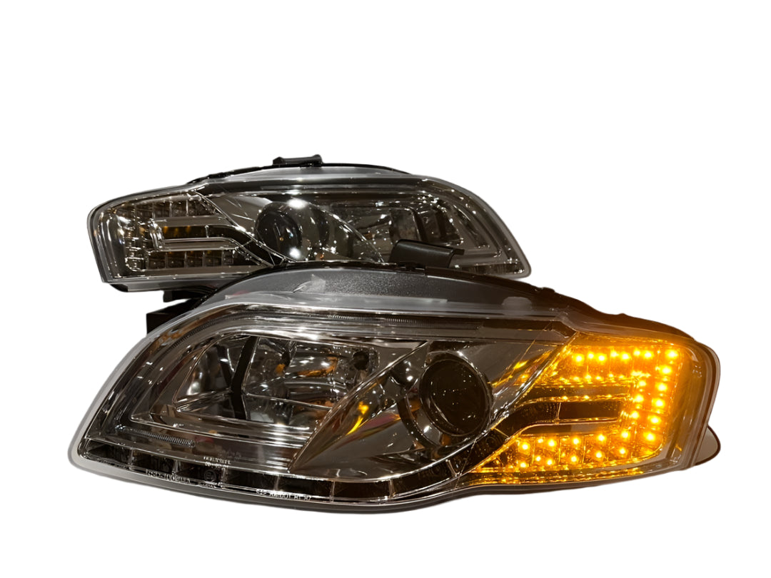 06 07 and 08 Audi A4 S4 Quattro two door four door projector Headlights Luz Micas Calaveras Chrome