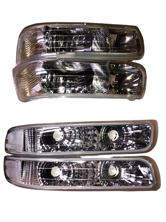 1999 to 2006 Chevy Tahoe Suburban Silverado Chrome Headlights Luces Micas Calaveras Cromadas Chrome