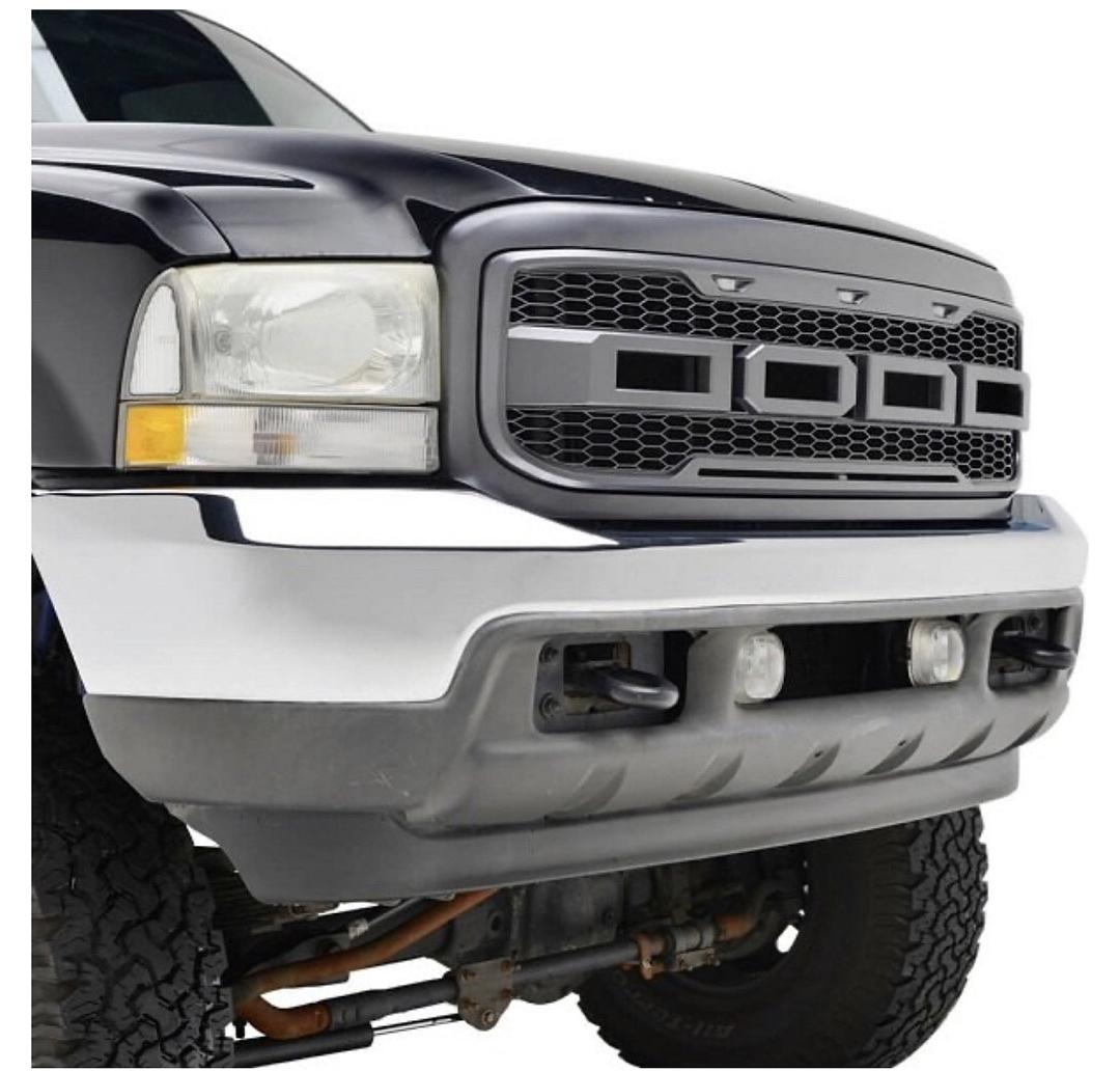 1999 to 2004 Ford F250 F350 Grey Raptor Style Grille Parrilla Griz