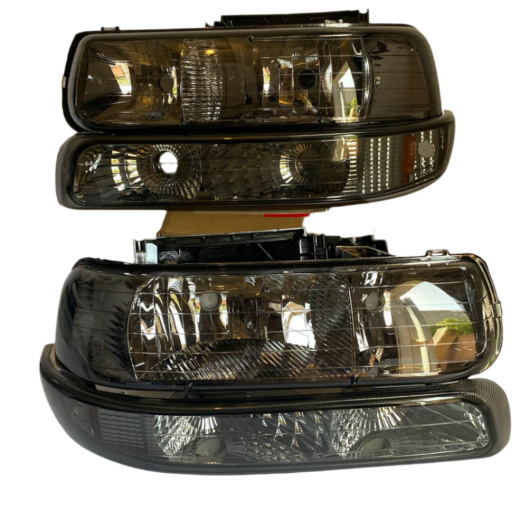 1999 to 2002 Silverado Tahoe Suburban Smoked Headlights Amber Turn Signal Luces Micas Calaveras