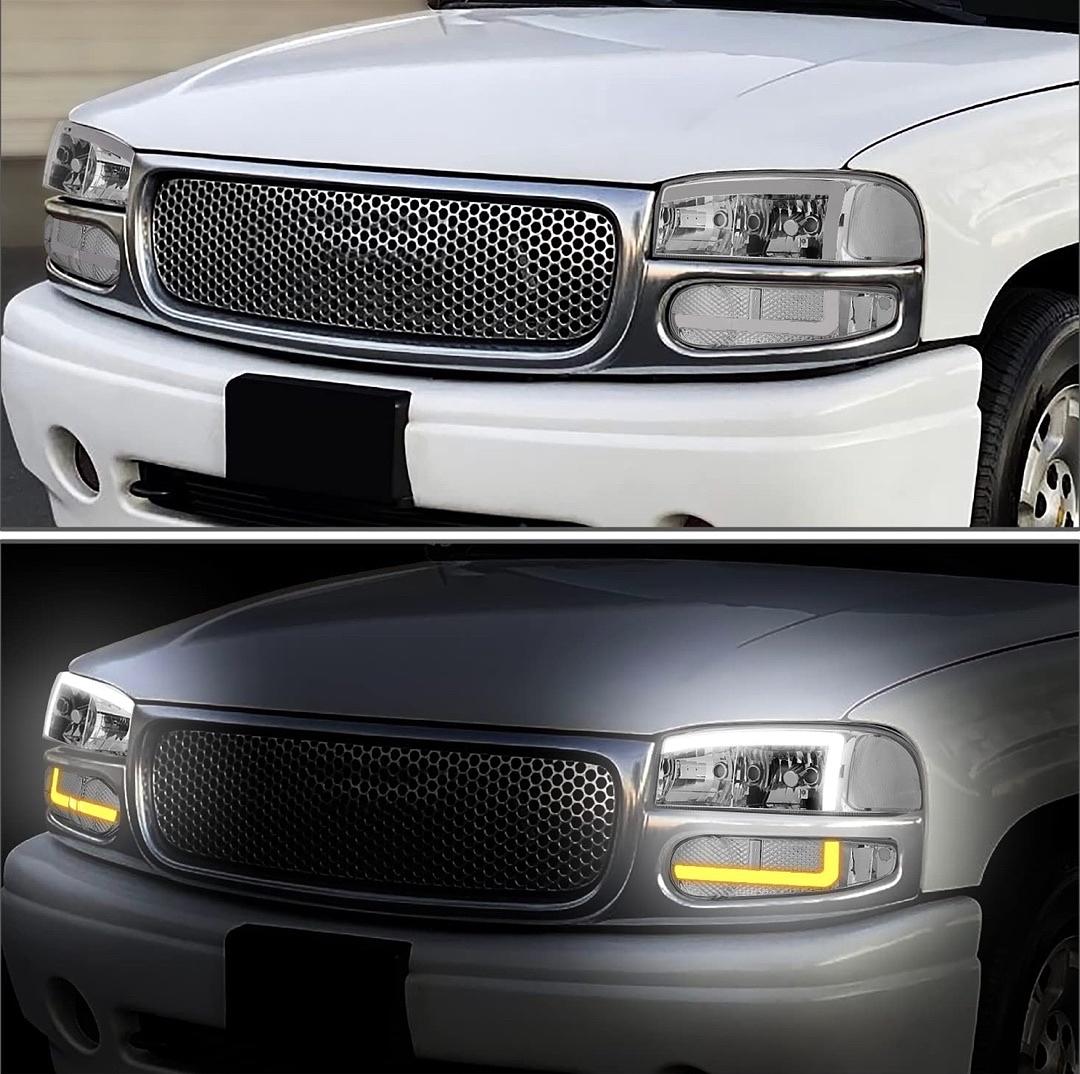 2001 To 2006 GMC Sierra Yukon Denali Trim Only Clear LED Sequential DLR Luces Micas Calaveras