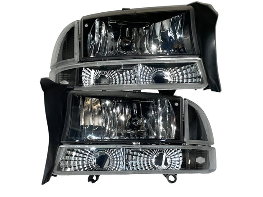 1998 TO 2004 Dodge Dakota Durango Headlights Luces Micas Calaveras Faros Black Housing Negras