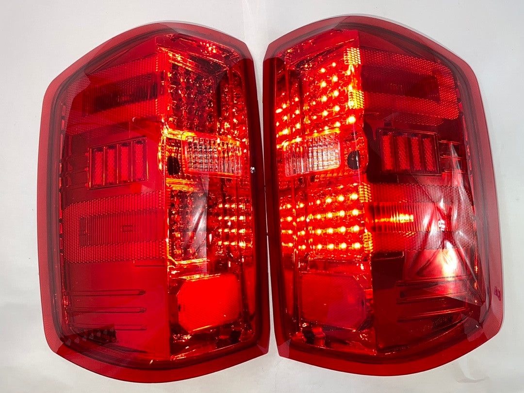 2014 To 2019 Chevrolet Silverado Tail Lights Luces Micas Calaveras Faros Focos Luz Light Red