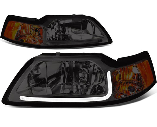 1999 to 2004 Ford Mustang DRL LED chrome headlights luces micas calaveras faros cromados