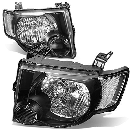 2008 to 2012 Ford Escape Headlights Luces Micas Calaveras faros Focos Luz Light Black Housing Negra