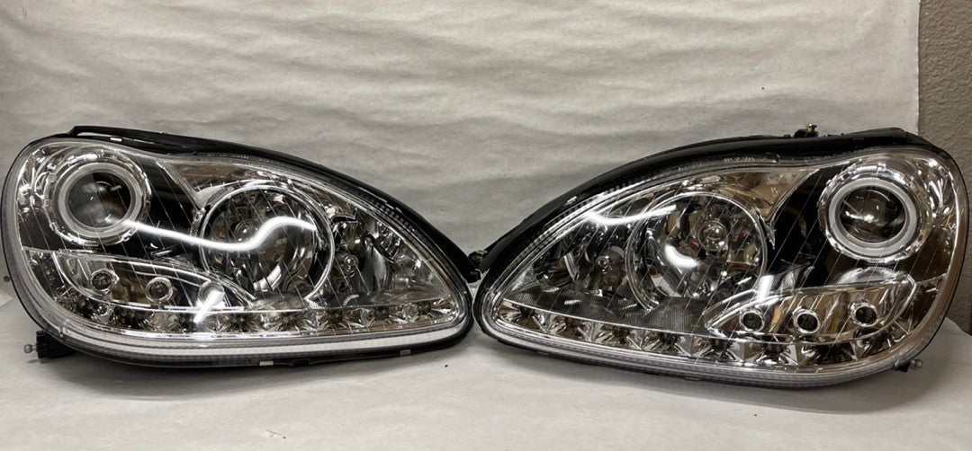 00-06 Mercedes Benz S430/ S500/S600 CLEAR Halo Projector LED Headlight