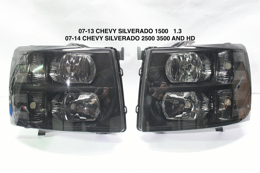 07-13 chevy silverado Black smoked headlights