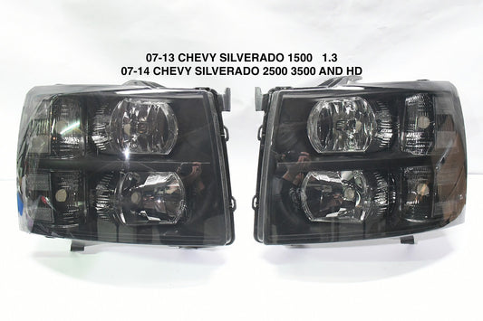 07-13 chevy silverado Black smoked headlights