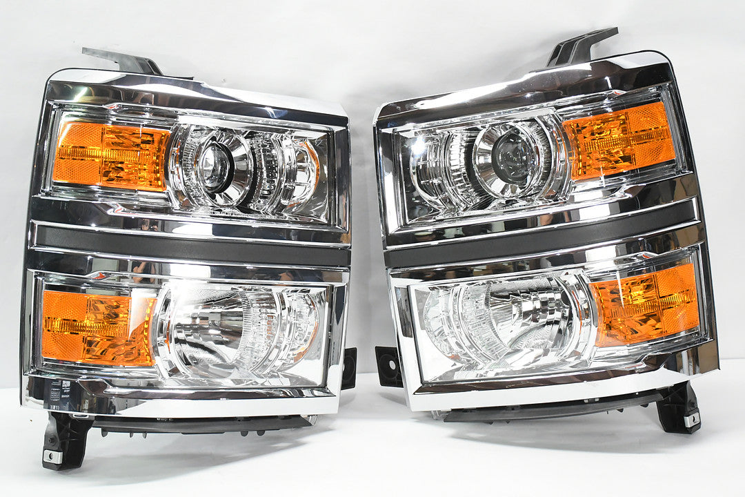 Headlight Assembly (Driver & Passenger Side),Chrome / Amber