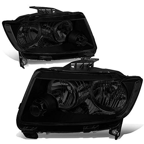 R HL-OH-JGC11-BK-SM-CL1 11-13 Jeep Grand Cherokee chrome housing and smoked headlights