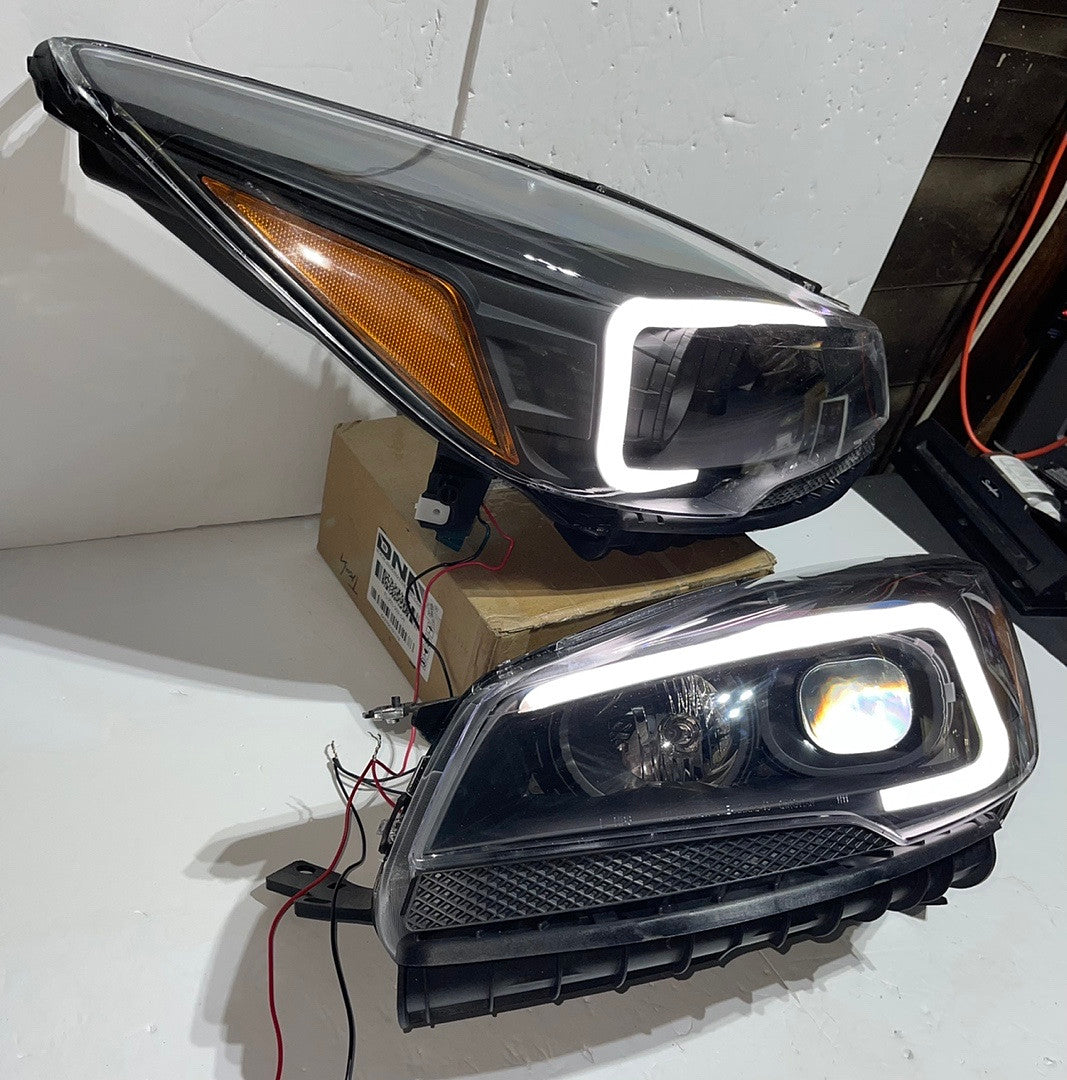 Ford Escape LED DRL Tube Projector Black Housing Headlights For 2013 To 2016