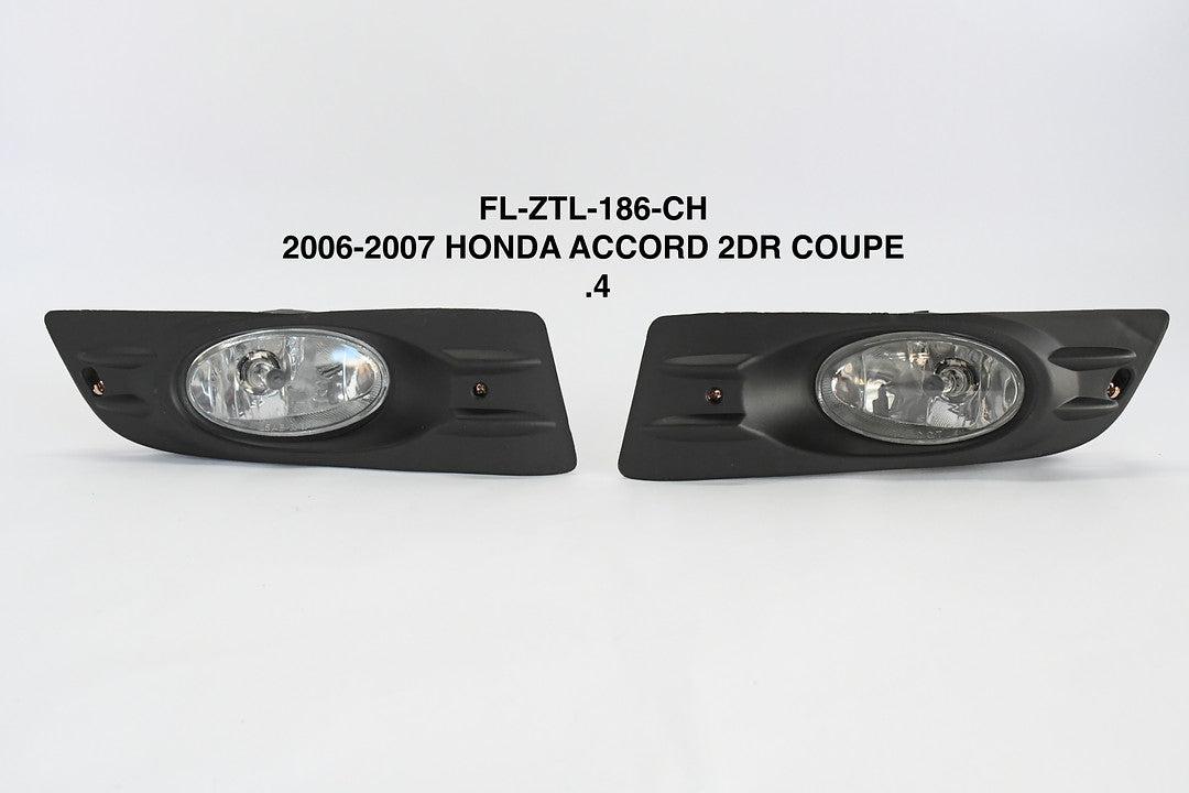 Chrome Fog Lights Enhance visibility for 06-07 Honda Accord 2-Door Coupe, luz antiniebla cromado