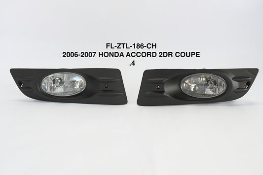 Chrome Fog Lights Enhance visibility for 06-07 Honda Accord 2-Door Coupe, luz antiniebla cromado