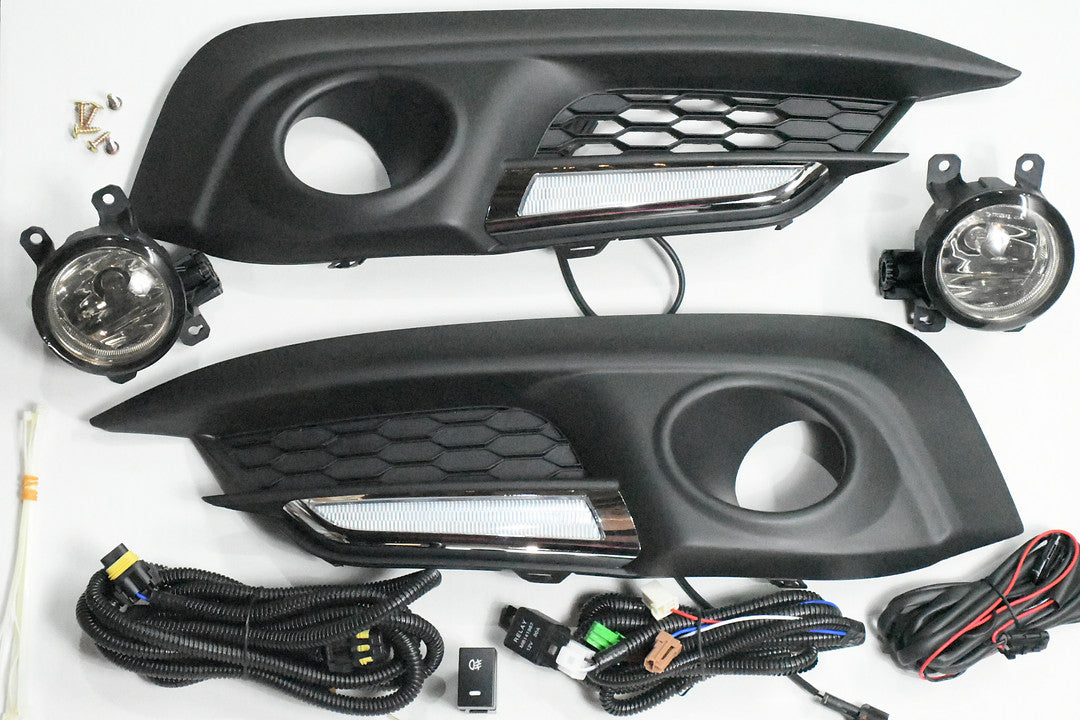 Assembly Smoked Fog Lights Enhance visibility 16-17 Honda Civic Sedan