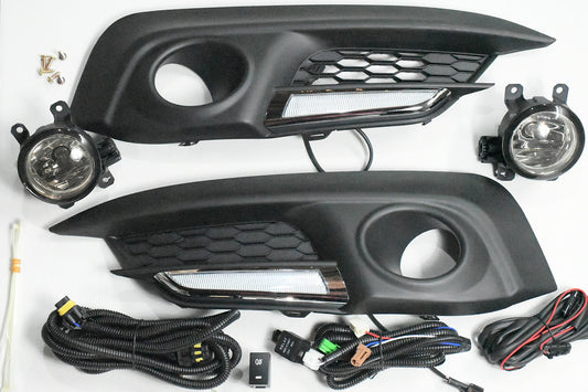 Assembly Smoked Fog Lights Enhance visibility 16-17 Honda Civic Sedan