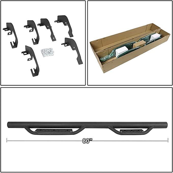 2007 to 2018 Chevrolet Silverado GMC Sierra Side Step Running boards Estribos Negros Black