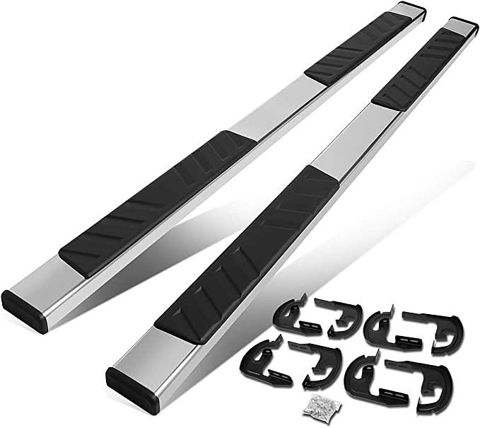 4.9" OD Stainless Steel Flat Side Step Nerf Bar Running Board Compatible with 2004-2014 F-150 Super Cab (Extended Cab)