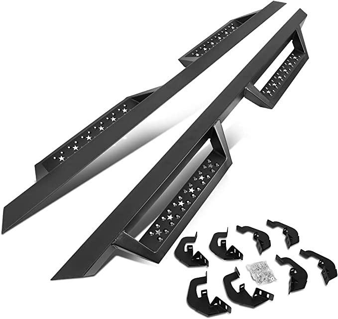 4.5" Powdercoated Running Board Side Step Nerf Bar fit 07-18 Chevy Silverado 1500 Crew Cab,Matte Black