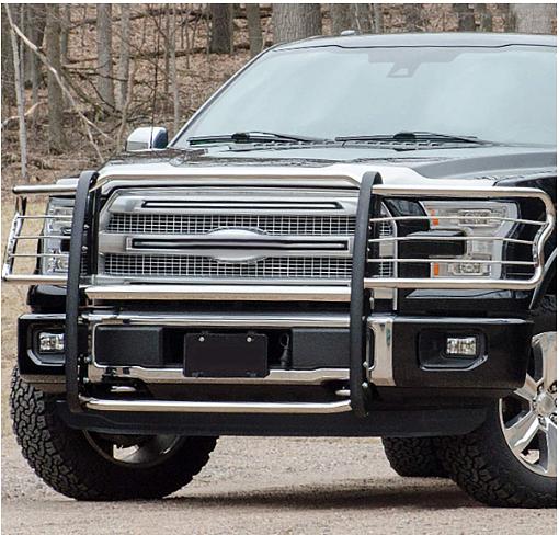 Stainless Steel 1.5 Inches OD Bars Front Bumper Brush Grille Guard Compatible with 15-19 F-150