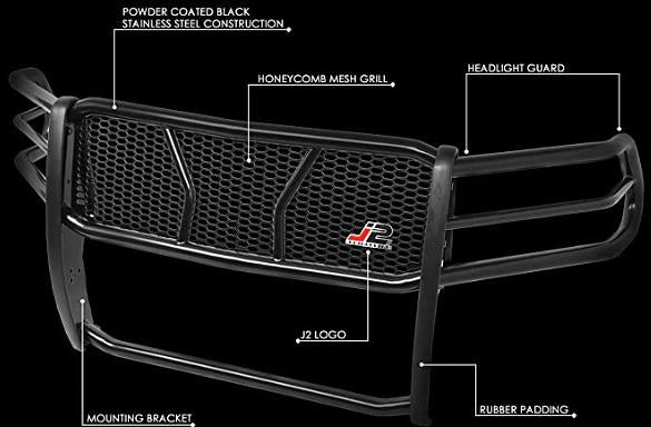 10-19 Ram 2500 3500 Heavy Duty Honeycomb Mesh Front Bumper Guard Replacement For