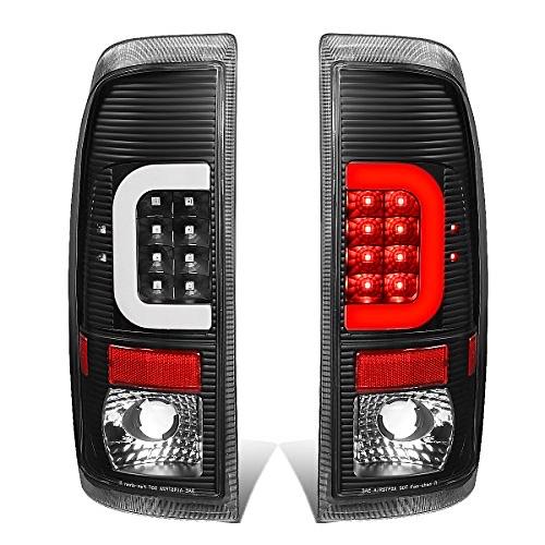 Pair Black Housing Clear Lens 3D LED Tail Lights [For 97-07 Ford F150-550]