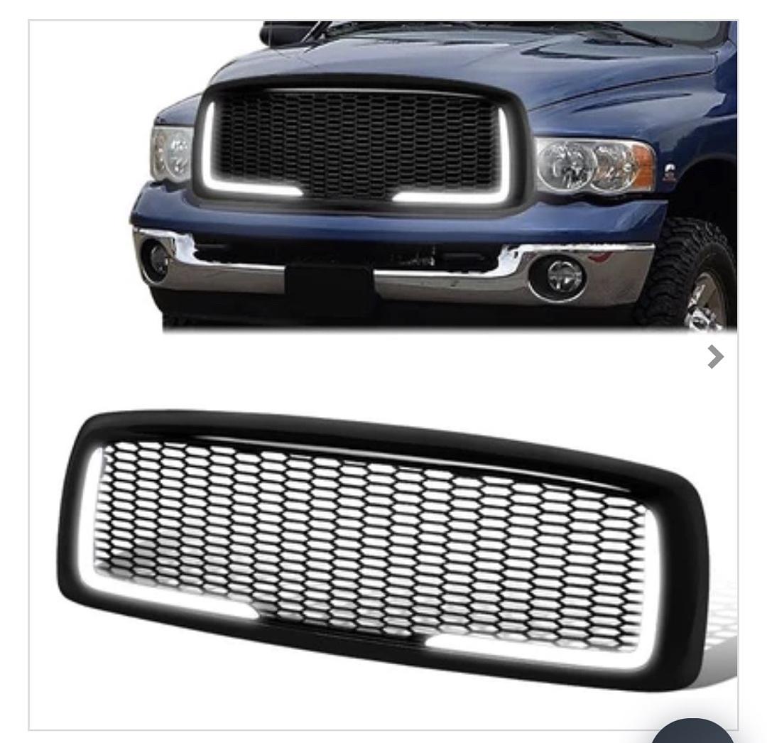 02-05 Dodge Ram Front grille Honeycomb mesh LED black