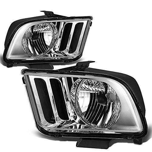 Chrome Housing Headlights Replacement Compatible with 05-09 Mustang
